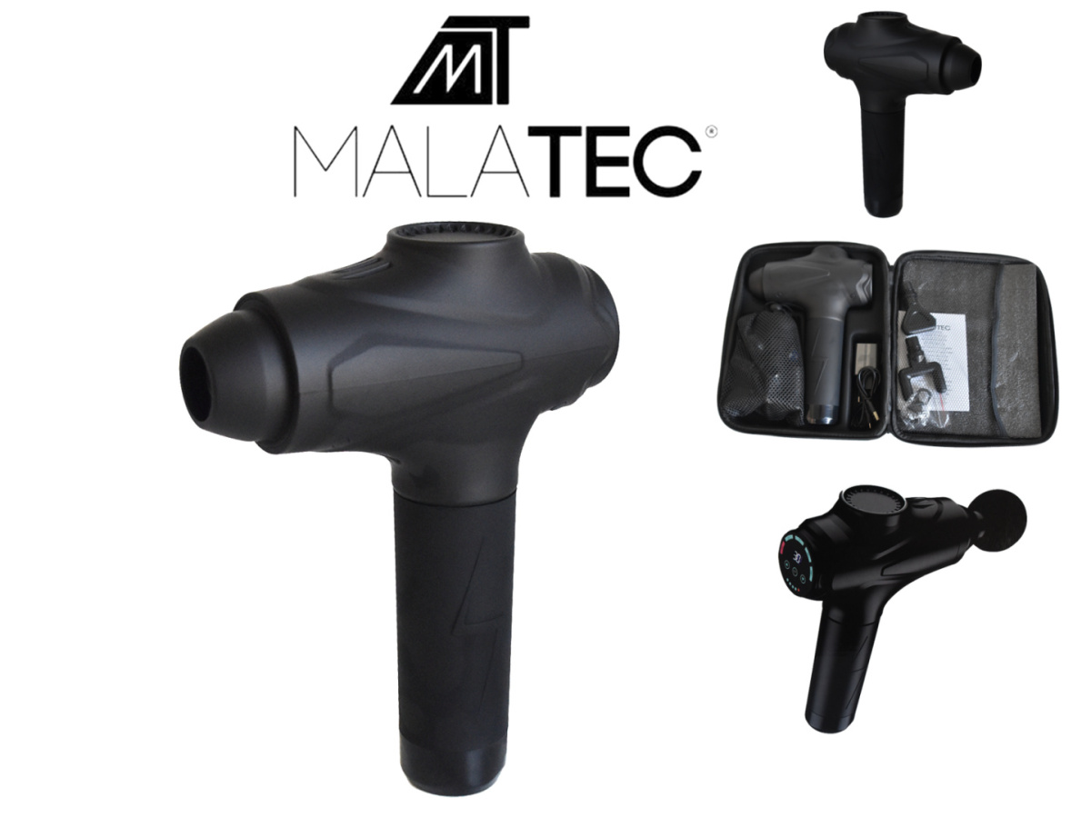 Masážní pistole Malatec 10 hlavic nástavců na tělo 30 režimů 00009678